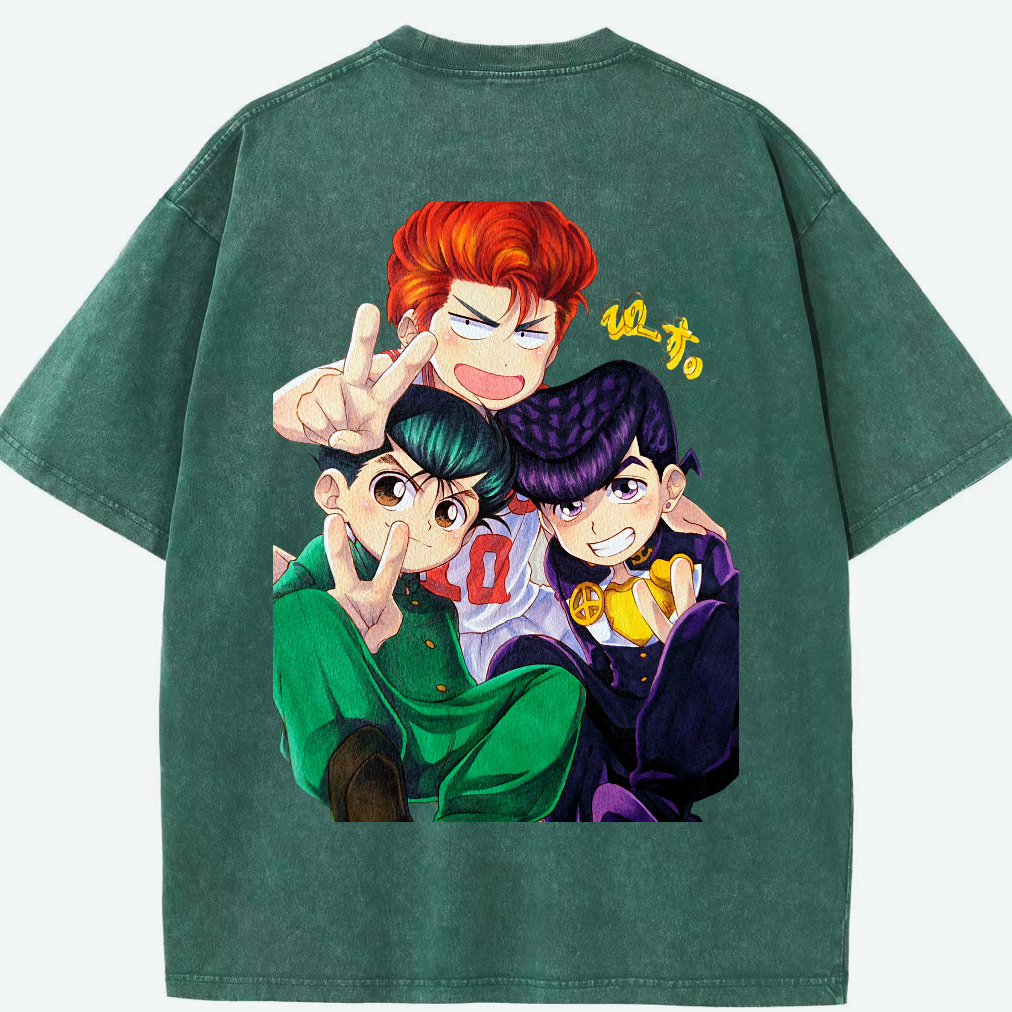 SLAM DUNK／スラムダンク 綿100% ヴィンテージ風 半袖Tシャツ（背面プリント）